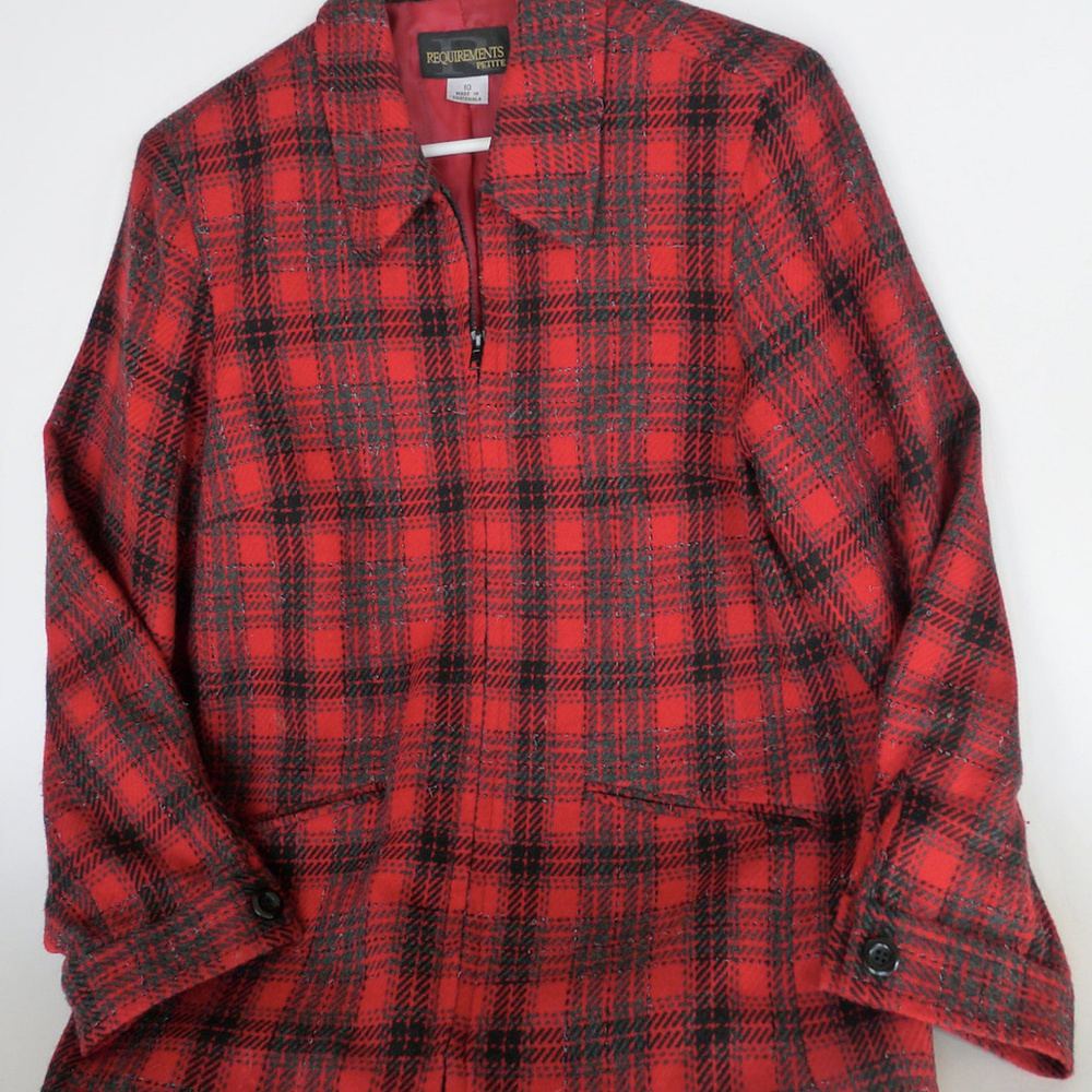 Requirements plaid jacket red 10P Lt weight - Picture 5 of 6